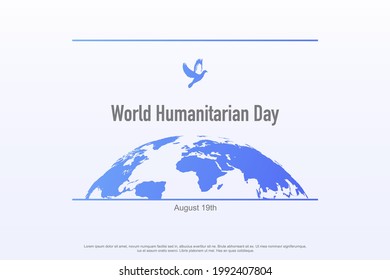 Vector illustration on the theme of World Humanitarian day observed each year on August 19th worldwide. Banner template.  Care, help. 