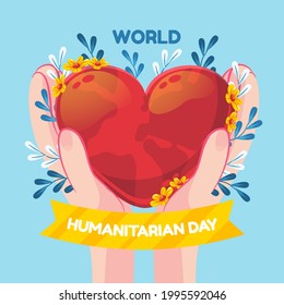 Vector illustration on the theme of World Humanitarian day observed each year on August 19th
