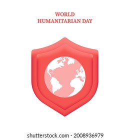 Vector illustration on the theme of World Humanitarian day observed each year on August 19th worldwide. Banner template. Care, help. Peace sign.