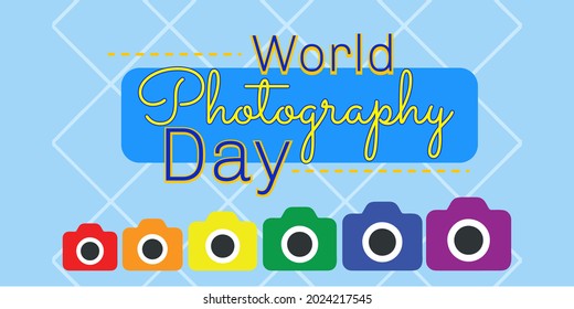 Vector illustration on the theme of world photography day on August 19th. Suitable for greeting card poster and banner.