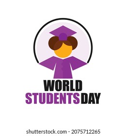 Vector illustration on the theme of World Student Day with black background