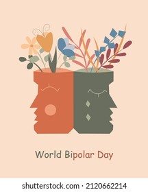 Ilustración de vectores sobre el tema del Día Mundial de la Bipolar