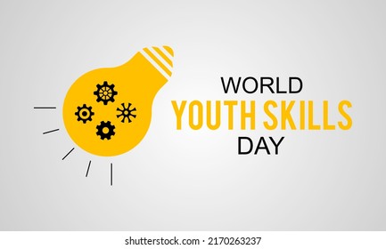 Vector illustration on the theme of World Youth skills day observed each year in July.