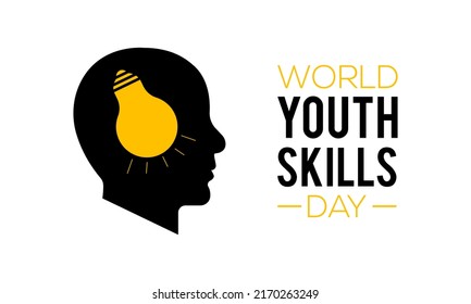 Vector illustration on the theme of World Youth skills day observed each year in July.