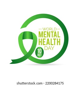 Vector Illustration On The Theme World Mental Health.  World Mental Health Day Is As Celebrated  An International Day For Global Mental Health Education.  