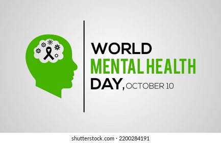 Vector Illustration On The Theme World Mental Health.  World Mental Health Day Is As Celebrated  An International Day For Global Mental Health Education.  