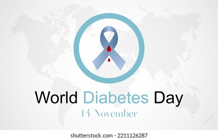 Ilustración vectorial sobre el tema de la conciencia del día mundial de la diabetes que se observa cada año durante el banner de noviembre, feriado, afiche, tarjeta y diseño de fondo.