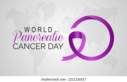 Ilustración vectorial sobre el tema del Día Mundial contra el Cáncer Pancreático que se observa cada año durante el banner de noviembre, la celebración, el afiche, la tarjeta y el diseño de fondo.