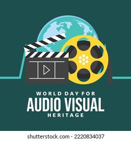 Vector illustration on the theme of World Audiovisual heritage day observed each year on October 27 across the globe. Audiovisual Heritage banner illustration. Vector Eps 10