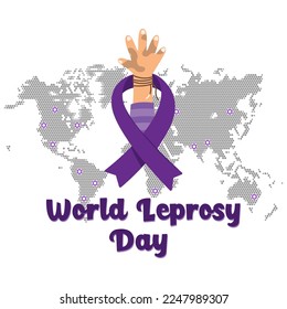 Vector illustration on the theme of World Leprosy Day in January. EPS 10.
