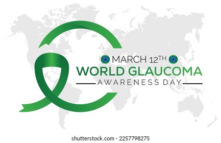 Vector illustration on the theme of World Glaucoma Day observed each year on March 12,banner, Holiday, poster, card and background design.