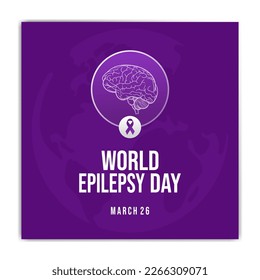 Vector Illustration on the theme World Epilepsy Day. Purple Day