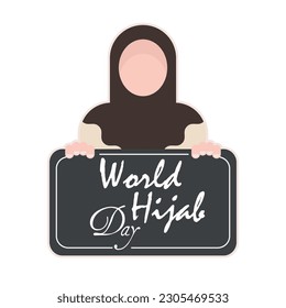 Ilustración de vectores sobre el tema del Día Mundial del Hiyab que se celebra cada año en febrero