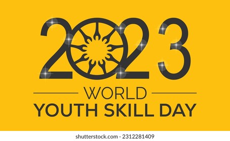 Vector illustration on the theme of World Youth skills day observed each year in July.