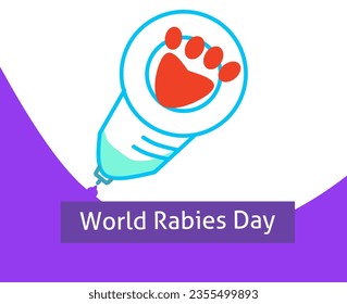 Vector illustration on the theme of World Rabies day observed each year on September 28th across the globe.