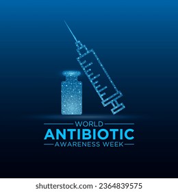 Vector illustration on the theme of world antibiotic awareness week observed every year in during november 18 to 24. World antimicrobial awareness week template for banner, poster with background.