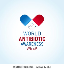 Vector illustration on the theme of world antibiotic awareness week observed every year in during november 18 to 24. World antimicrobial awareness week template for banner, poster with background.