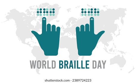 Vector illustration on the theme of World Braille day observed each year during January.banner, Holiday, poster, card and background design.