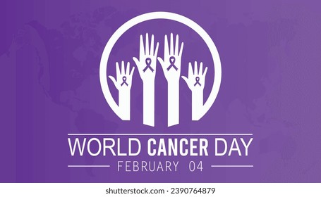 Vector illustration on the theme of World Cancer day observed each year during February 4.banner, Holiday, poster, card and background design.