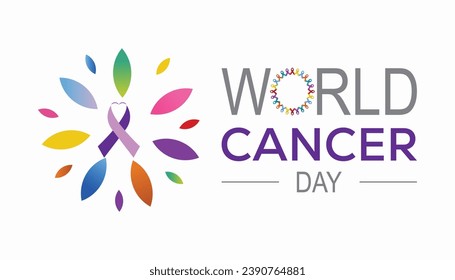 Vector illustration on the theme of World Cancer day observed each year during February 4.banner, Holiday, poster, card and background design.