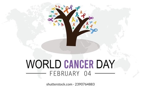 Vector illustration on the theme of World Cancer day observed each year during February 4.banner, Holiday, poster, card and background design.