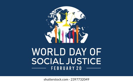 Vector illustration on the theme of World Day of Social Justice observed each year during February.banner, Holiday, poster, card and background design.