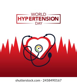 Vector illustration on the theme of World Hypertension day observed on every year. Hypertension show High blood pressure . Banner poster, flyer and background design.