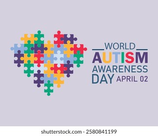 Vector illustration on the theme of World Autism awareness day observed each year on April 2nd across the globe.