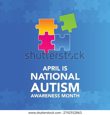 Vector illustration on the theme of World Autism awareness month observed each year on April across the globe. illustration, banner or poster of World autism awareness month.