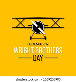 Vector Illustration On The Theme Of Wright Brothers Day Observed Each Year On December 17th.