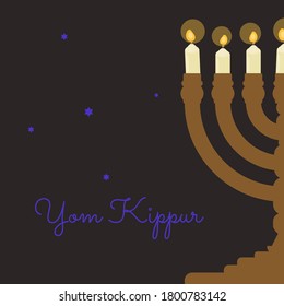 Vector illustration on the theme of Yom Kippur holiday.