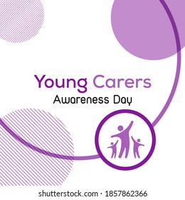 Vector illustration on the theme of Young Carers awareness day observed each year during January.