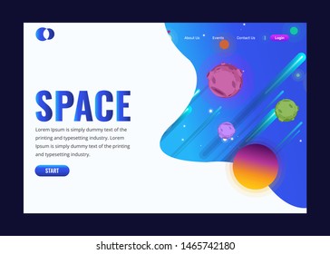 Vector illustration on the topic of outer space, interstellar travels, universe and distant galaxies.