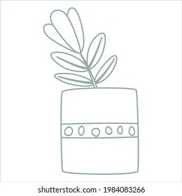 An vector illustration on a transparent background. It is an isolated pot with flowers. Ideal for greeting cards, web banners and custom mugs or t-shirts.