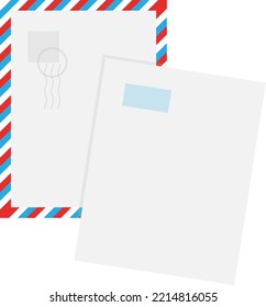 Vector illustration on transparent background, of an envelope with a   letter, official letter with news.