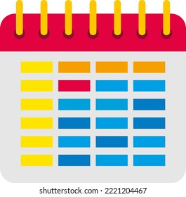 Vector illustration on a transparent background of a schedule. Calendar, schedule and activity planner.