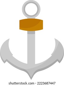 Vector illustration on transparent background, of a ship anchor. Marine objects.