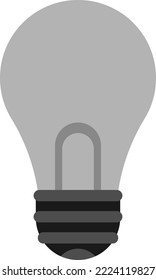 Vector illustration on a transparent background, of a black light bulb turned off. Dark artificial light, burned out bulb. No shine.