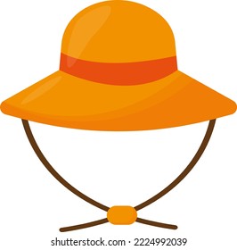 Vector illustration on transparent background, of a picnic hat. Straw hat. Cover up from the sun.