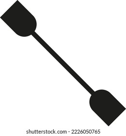 Vector illustration on transparent background, icon of a black oar, rowing and rowing sports.