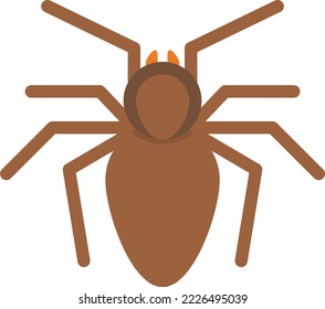 Vector illustration on transparent background, drawing of a spider, spider icon. Tarantula.