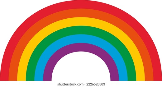 Vector illustration on transparent background, of a rainbow, optical phenomenon. Colors of light. Climate. LGBT pride.