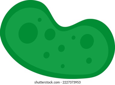 Vector illustration on transparent background, of a bacterium. Bacterial cell. Unicellular organism. Bacterial diseases.