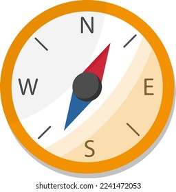 Vector illustration, on the transparent background of a compass. Direction and orientation in the field. Cardinal points.