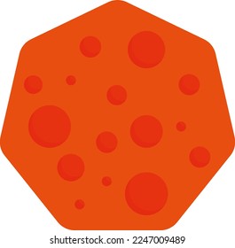 Vector illustration, on transparent background of an asteroid. Meteorite. Space rock.