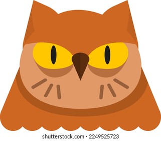 Vector illustration on transparent background of an owl. Owl, nocturnal animal. Night bird. Symbol of wisdom and knowledge.