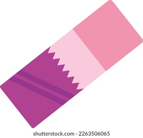 Vector illustration, on transparent background of pink bubble gum icon. Open chewing gum, strawberry flavor.