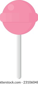 Vector illustration on a transparent background of a lollipop. Candy palette for parties and celebrations. Hard candy. Strawberry lollipop.