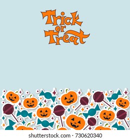 Vector illustration on a Trick or treat theme for poster. Trick or treat card/invitation/banner template. Invitation poster to the halloween.