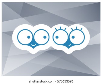 Vector Illustration on which the heart man looketh on the heart-woman. They are very cute smile at the same time. It seems that their feelings are mutual.